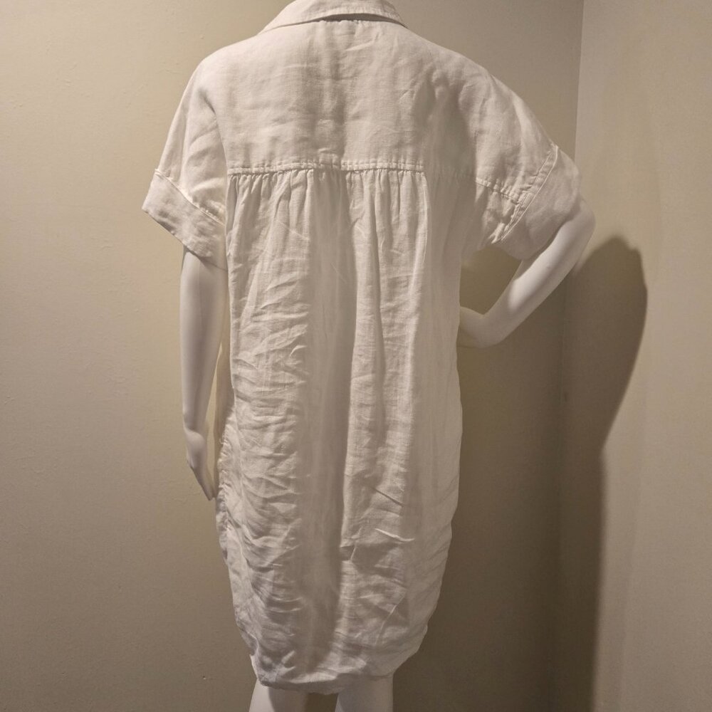 J Crew Baird McNutt Irish Linen Short Sleeved Shirt Dress White S - Picture 5 of 5